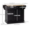Kitchen Island with Storage Rolling Kitchen Serving Cart with Rubber Wood Top Towel Rack Storage Drawer Cabinet