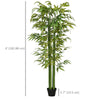 6 FT Artificial Tree Bamboo Tree Fake Plants in Pot for Home Office Living Room Decor, Green