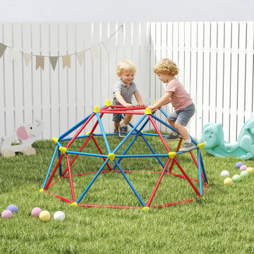 6 FT Climbing Dome Geometric Jungle Gym w/ Rust and UV-Resistant Steel, Up to 396 lbs, for 1-4 Children Aged 3-8 Years