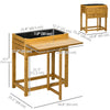 Raised Garden Bed with Folding Side Table, Elevated Wood Planter Box for Flowers and Vegetables, Use for Patio, Balcony