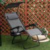 Outdoor Zero Gravity Reclining Lounger Chair with Canopy Shade, Side Tray, Cupholder, Light Grey