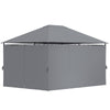 13'x 10' Soft-top Steel Patio Gazebo Canopy Party Tent with 6 Removable Curtains and Drainage Holes