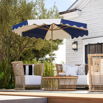 9FT Patio Umbrella with 8 Ribs, Crank & Tilt, UPF 50+ for Garden, Deck, Poolside, Mixed Colour