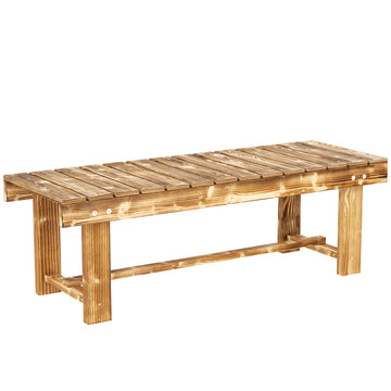 Outdoor Garden Bench, Backless Patio Fir Wood Stool, Armless Loveseat, 43.25