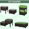 2 Piece Raised Garden Bed PP Raised Flower Bed Vegetable Herb Grow Box Stand Brown