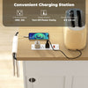Farmhouse Kitchen Island Cart with Power Outlet and Soft-Close Doors, 49