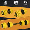 Soozier Dumbbell & Barbell Adjustable Set 55lbs Plate Bar Clamp Rod for Strength Training, Full Body Workout, Muscle Building Home Gym Sports Area Exercise Ergonomic