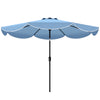 9' x 9' Round Market Umbrella with Valance, Patio Umbrella with Tilt and Crank, for Garden, Deck, Poolside, Sky Blue
