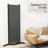 6 Panel Folding Room Divider, UV30+ Privacy Screen, Indoor Outdoor Privacy Panel with Stable Base, Dark Grey