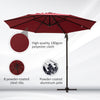 10ft Cantilever Patio Umbrella with 360° Rotation, Crank & Cross Base for Garden Deck Pool Backyard, Wine Red