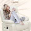 Leather Reclining Chair with Vibration Massage, Swivel Base, Rocking Function, Remote Control