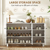 Shoe Cabinet with 3 Slatted Doors, 3-tier Shelving Rack Cabinet with Adjustable Shelves for 15 Pairs of Shoes, White