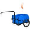 Steel Trailer for Bike, Bicycle Cargo Trailer with Foldable Storage Box and Safe Reflectors, Max Load 88LBS, Blue
