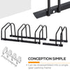 Soozier 4-Bike Bicycle Floor Parking Rack Cycling Storage Stand Garage Organizer for Indoor and Outdoor Use
