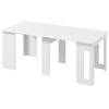 Extendable Dining Table, Expandable Kitchen Table for Small Spaces, Seats up to 6 People, Dark, White
