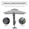 10' x 10' Cantilever Patio Umbrella, Double Top Square Offset Umbrella with 360° Rotation, 5 Adjustable Tilt Angles, Umbrella Cover, Aluminum Pole and Ribs