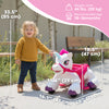Qaba 12V Unicorn Ride on Toy, Battery Powered Kids Electric Ride on Horse with Carrot Toy, Comb, Animal Sounds, for Age 18-36 months