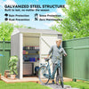 7' x 6' Tall Outdoor Storage Shed, Waterproof Metal Garden Shed with Gloves, Lockable Door, Silver