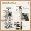 52 Inch Large Cat Tree for Indoor Cats, Light Grey