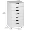 7-drawer Vertical File Cabinet for Home Office, Storage Cabinet with Wheels, 18.7