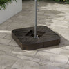 Offset Umbrella Base Outdoor Umbrella Weights, 132 lb. Capacity Water or 176 lb. Capacity Sand, Brown