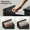 3 Drawer File Cabinet with Silent Slides, Vertical Farmhouse Filing Cabinet Fits Letter/A4 Size Home Office, Black