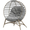 Egg Chair, Patio Lounge Chair, Foldable Basket Chair with Large Seat Cushion, Side Pocket