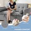 Pull Out Sofa Bed, Sleeper Sofa Couch with USB Ports, Small Linen Loveseat Futon Couch for Living Room