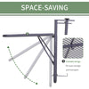 Adjustable Balcony Hanging Railing Table, Metal Mounting Mini Wall Desk Storage Rack, Outdoor Flower Stand Serving Table Rectangle, Grey