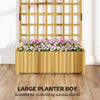 Wooden Raised Garden Bed with Lattice Trellis, Outdoor Elevated Planter Box with Drainage Holes for Climbing Plants
