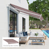 9' x 8' Outdoor Sunshade Canopy Awning Cover, Retractable Awning Fabric Replacement, UV Protection, Red and White