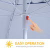 7.5FT 2-in-1 Beach Umbrella with Carry Bag, Umbrella Shelter with Silver Coated UPF50+ UV Protection and Adjustable Height for Camping, Fishing, Backyard, Blue