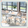 Qaba 3 Pieces Toddler Table and Chair Set, Height Adjustable Kids Table and Chair Set w/ Storage, for Playroom Grey