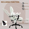 Fauteuil de massage vibrant à 6 points, chaise d'ordinateur inclinable et réglable en hauteur avec repose-pieds rétractable, brun