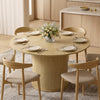 Round Dining Table for 4-6, 47 Inch Kitchen Table with Fluted Pedestal Base, for Kitchen Living Room Dining Room, Black