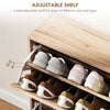 Shoe Storage Cabinet with 4 Flip Drawers, Narrow and Slim, 12-20 Pair of Shoes Organizer for Hallway, Entryway, Oak