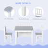 Qaba 4-Piece Set Kids Wood Table Chair Bench with Storage Function Gift for Toddlers
