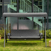 3 Person Porch Swing Bench with Adjustable Canopy, Cushions, Pillows for Porch and Backyard