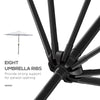 10' x 8' Patio Umbrella, Round Market Umbrella with Crank Handle and Tilt, Outdoor Parasol for Garden, Bench, White