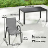 7 Pieces Outdoor Dining Set for 6, Patio Furniture Set with Rectangular Patio Table and Stackable Chairs, Light Grey