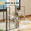 6 Panels Heavy Duty Dog Playpen Outdoor Indoor with Door & Strap, 39