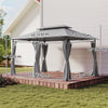 10' x 13' Double Roof Patio Gazebo, Outdoor Gazebo with Curtains, for Garden, Lawn, Backyard and Deck