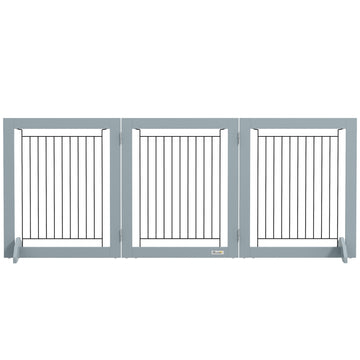 Freestanding Pet Gate, Folding Dog Gate with 2 Support Feet, 24