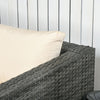 3 Pieces Rattan Wicker Outdoor Conversation Furniture Set w/ Loveseats Coffee Table Cushions for Garden, Patio
