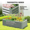 6' x 3' x 2' Raised Garden Bed, Galvanized Planter Box for Growing Flowers, Herbs and Vegetables, Light Grey
