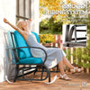 2-Person Outdoor Glider Chair, Patio Double Rocking Loveseat with Steel Frame and Cushions for Backyard, Garden and Porch, Blue