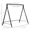 Metal Swing Stand Swing Frame, Hanging Chair Stand Only, 528 LBS Weight Capacity, for Backyard, Patio, Lawn, Black