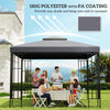 10' x 10' Square 2-Tier Gazebo Canopy Replacement Top Cover Outdoor Garden Sun Shade, Dark Grey