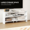 Corner TV Stand, Modern TV Table with 2 Open Shelves for 47 Inch TV, Entertainment Center for Living Room, Black