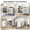 Office Storage Cabinet with Lock, Filing Cabinet with Adjustable Shelves and Doors for Home Office, Garage, White